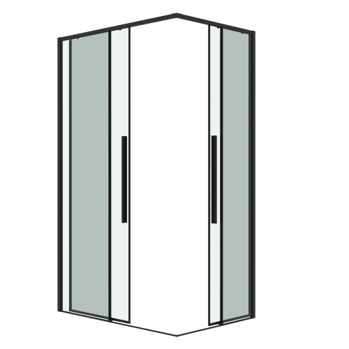 картинка Душевое ограждение Grossman Galaxy 1/2.K33.01.11.42.00-1/2.K33.01.10.42.00 (110х100х195) раздвижная,графит сатин,стекло прозрачное,2 места от магазина Сантехстрой