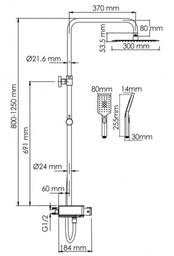 картинка Душевая система WasserKRAFT BK11301CH от магазина Сантехстрой