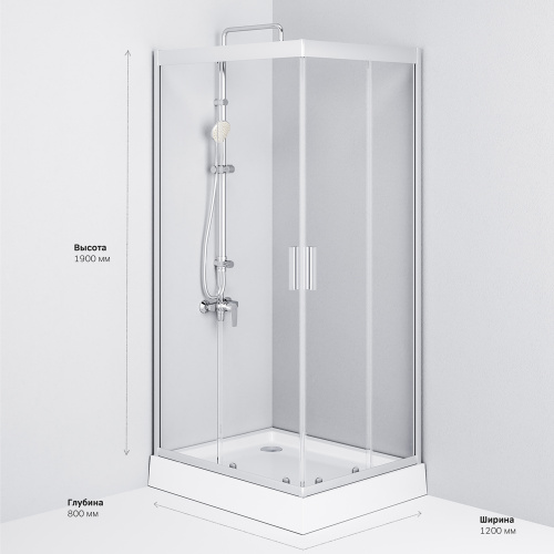 картинка W90G-404-120280-MT Gem Twin Slide 120x80. Душевое ограждение,120x80, профиль мат хром, стекло прозра от магазина Сантехстрой
