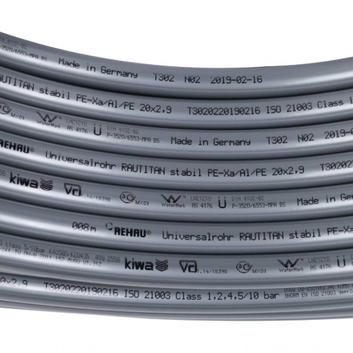 картинка Труба универсальная REHAU RAUTITAN stabil, D20 x S2.9, отрезок 10 метров от магазина Сантехстрой