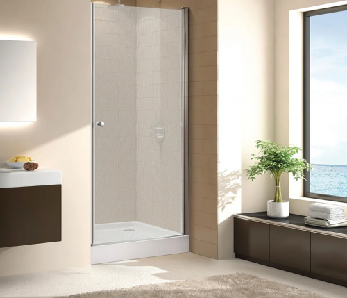 картинка Душевая дверь Cezares Eco 60 ECO-O-B-1-60-P-Cr профиль Хром стекло рифленое от магазина Сантехстрой