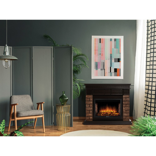 картинка Портал Firelight Bricks Wood 25 камень коричневый, шпон темный дуб от магазина Сантехстрой