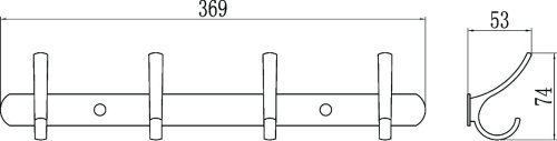картинка Планка с крючками (4 крючка) Savol (S-004254) от магазина Сантехстрой