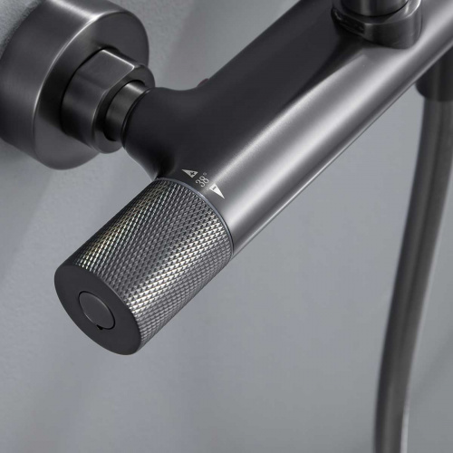 картинка Душевая стойка Desire VSFS-1D0TGM термостатическая, вороненая сталь от магазина Сантехстрой