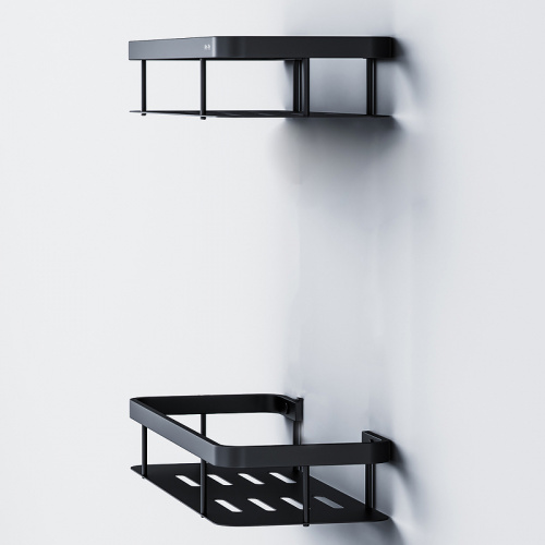 картинка A7453222 Sense L Полка для душа прямая двухъярусная, черный, шт от магазина Сантехстрой