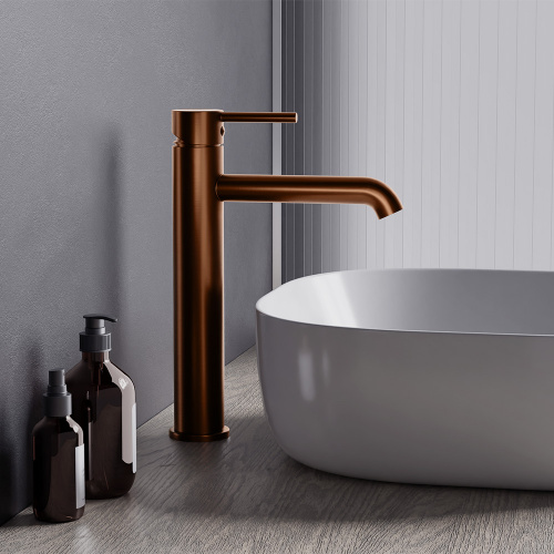 картинка 360250500 Scandinavian Pure, смеситель для раковины высокий, розовое золото от магазина Сантехстрой