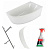 картинка Комплект SAN19 для ванны: Ванна Дива 160*90 правая + опорная конструкция + фронтальная панель + чистящее средство от магазина Сантехстрой