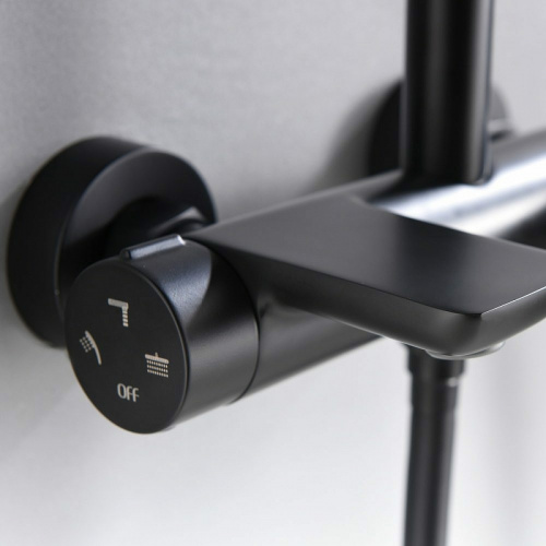 картинка Душевая система Black&White Universe UK8300B 8300ВUK Черная матовая от магазина Сантехстрой