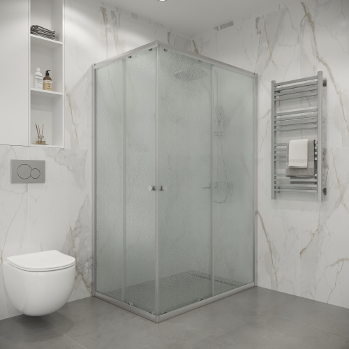 картинка Душевое ограждение Niagara Eco NG-1012-14QMT (120х80х190) прямоугольник,раздвижное,хром,стекло матовое,1 место от магазина Сантехстрой