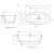 картинка KERASAN Flo Ванна свободностоящая акриловая  170х82х58см в комплекте со сливом Clic-clac, цвет белый от магазина Сантехстрой