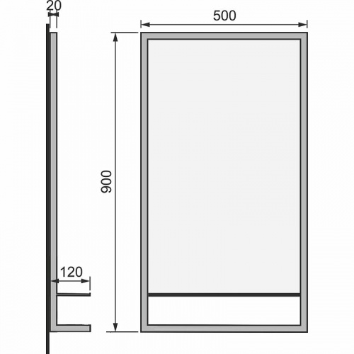 картинка Зеркало Jorno Steal 50 Ste.02.50/Pld/B Черное от магазина Сантехстрой