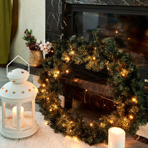 картинка Гирлянда светодиодная универсальная 200 LED Теплый белый 20 метров,  с контроллером от магазина Сантехстрой