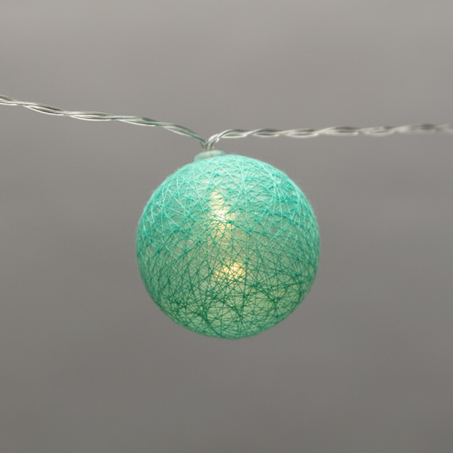 картинка Тайские фонарики Пудра 1,5 м,  прозрачный ПВХ,  10 LED,  теплый белый,  питание 2 х АА (батарейки не в комплекте) от магазина Сантехстрой