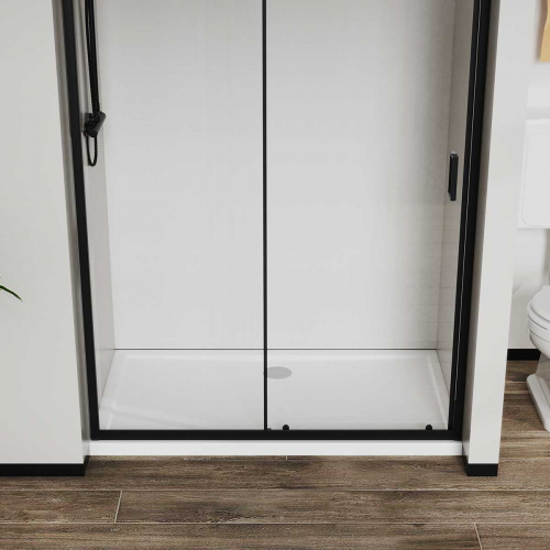 картинка Душевая дверь City VDS-5CT140CLB, 1400, черный, стекло прозрачное от магазина Сантехстрой