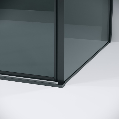 картинка Душевая перегородка 200.K33.01.90.21.10 Galaxy (90*195) черный матовый, стекло тонированное, 1 место от магазина Сантехстрой