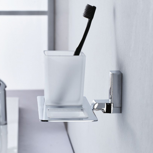 картинка Стакан для ванной комнаты двойной Haiba хром (HB8808) от магазина Сантехстрой