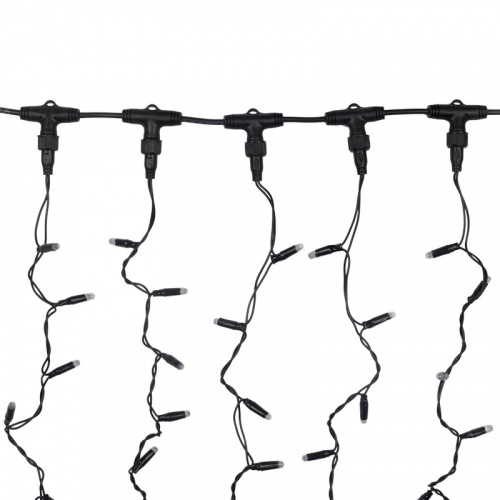 картинка Гирлянда Светодиодный Дождь 2х1,5м,  постоянное свечение,  черный провод,  230 В,  диоды ТЕПЛЫЙ БЕЛЫЙ от магазина Сантехстрой