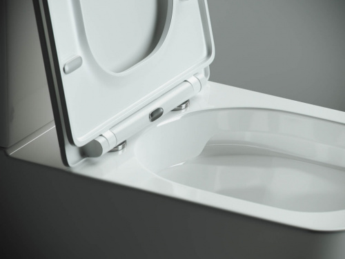 картинка CN1803-B Напольная пристенная чаша унитаза CUBIC Rimless с сиденьем-крышкой с микролифтом от магазина Сантехстрой