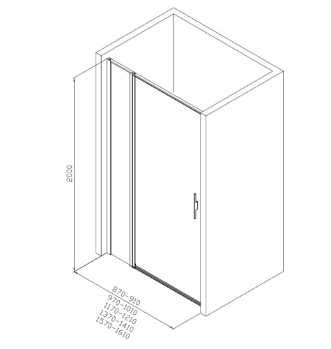 картинка 3.31039.BBA PRIORITY, Дверь 8мм, 1600мм стекло Optiwhite, Easyclean, черн.браш.алюм (294068) от магазина Сантехстрой