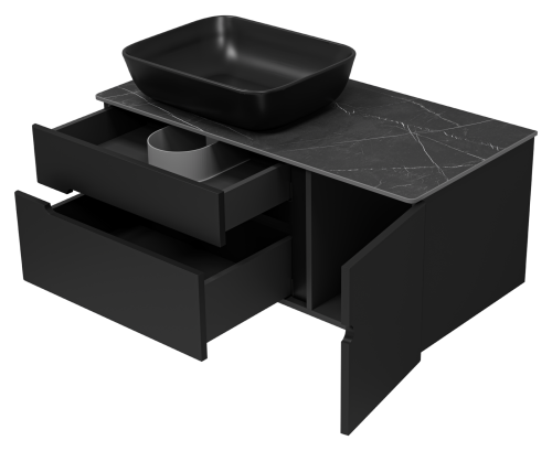 картинка Тумба под раковину Роял - 100 подвесная (черная) от магазина Сантехстрой