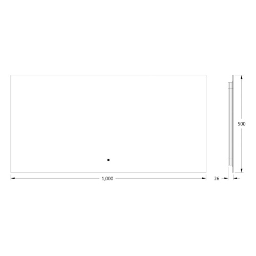 картинка Зеркало с фацетом и LED-подсветкой настенное GLOW DEFESTO 100x50 см, DF 2505RH от магазина Сантехстрой