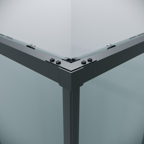 картинка Душевое ограждение Grossman Galaxy 1/2.K33.01.70.21.00-1/2.K33.01.70.21.00 (70х70х195) раздвижная,черный матовый,стекло прозрачное,2 места от магазина Сантехстрой