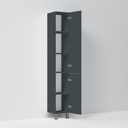 картинка M90CSR0306GM GEM, шкаф-колонна, напольный, правый, 30 см, двери, push-to-open, графит матовый от магазина Сантехстрой