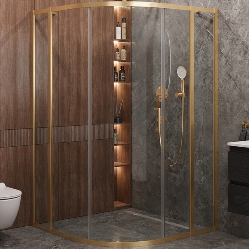 картинка Душевой уголок Cezares Molveno 120x120 MOLVENO-R-11-90+30-C-BORO-IV профиль Брашированное золото стекло прозрачное от магазина Сантехстрой