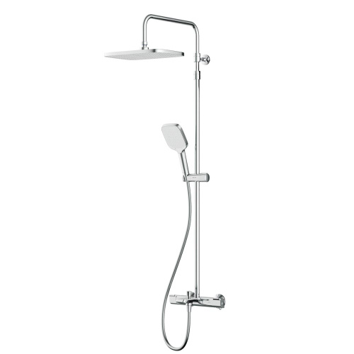 картинка F078F500 Func, душ. система: см-ль д/ванны/душа с ТМС, душ.штанга, верхн. душ квадр., ручн.душ, хром от магазина Сантехстрой