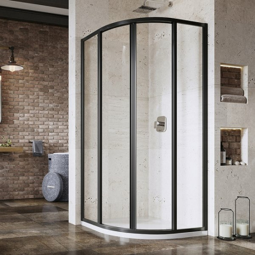 картинка Душевой уголок Ravak Supernova SKCP4-90 90x90 3117O302Z1 профиль Черный стекло Transparent от магазина Сантехстрой