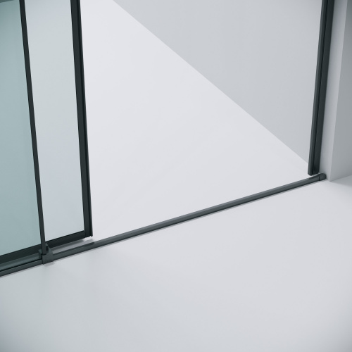 картинка Дверь в нишу 100.K33.01.130.42.00 Galaxy (130*195) графит сатин, стекло прозрачное, 1 место от магазина Сантехстрой