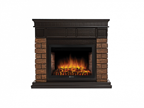 картинка Портал Firelight Bricks Wood 30 камень темный, шпон венге от магазина Сантехстрой