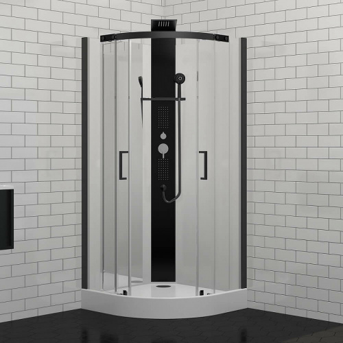 картинка Душевая кабина Black&White Galaxy G8701 90x90 8701900 с гидромассажем от магазина Сантехстрой