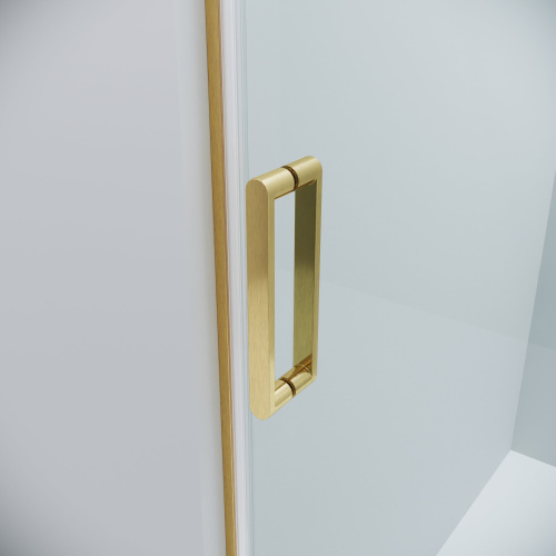 картинка Душевая перегородка 200.K33.04.80.32.00 Classic (80*195) золото сатин, стекло прозрачное, 1 место от магазина Сантехстрой