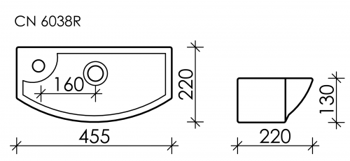 картинка Раковина Ceramica Nova Element 45 R CN6038R Белая от магазина Сантехстрой