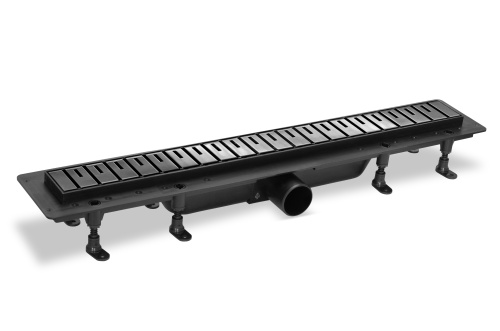 картинка Комбинированный пластиковый душевой канал с металической решеткой 2, оружейный металл, L=850 мм от магазина Сантехстрой