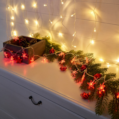 картинка Гирлянда светодиодная Звездочки 20 LED КРАСНЫЕ 2,8 метра от магазина Сантехстрой