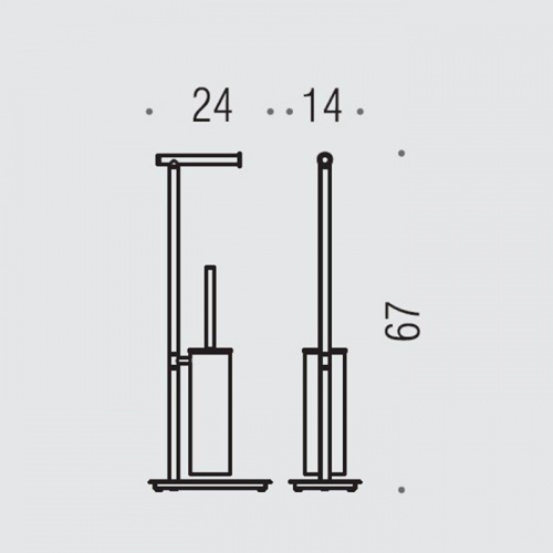 картинка Colombo Square Стойка напольная с держателем т/б и ершиком, цвет: PVD золото матовое от магазина Сантехстрой