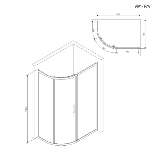 картинка W83UG-302U120MT Like Solo Slide 120 Душ. ограждение Like 120x80, стекло прозрачное, проф мат хром, б от магазина Сантехстрой