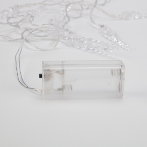 картинка Гирлянда светодиодная Сосульки 1,5 м,  10 LED,  прозрачный ПВХ,  цвет свечения теплый белый,  2 х АА (батарейки не в комплекте) NEON-NIGHT от магазина Сантехстрой