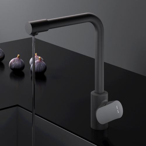 картинка F8005722 Like, смеситель для кухни с каналом для питьевой воды, L-излив, черный матовый, шт. от магазина Сантехстрой