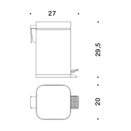 картинка Colombo Black&White Ведро с крышкой, педаль, 5л, цвет: полированная сталь от магазина Сантехстрой