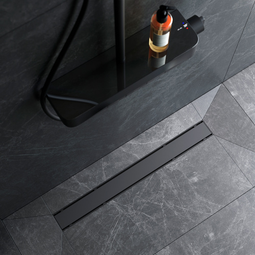 картинка W02SC-U11-070-04BM PrimeFlow Трап для душа линейный универс затвор Tile 70см цвет черн мат от магазина Сантехстрой