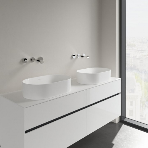 картинка Villeroy&Boch  Collaro Раковина, ширина, 560*360*145мм, тип установки-на столешницу, отверстия для смесителя-отсутствуют, цвет цвет альпийский белый от магазина Сантехстрой