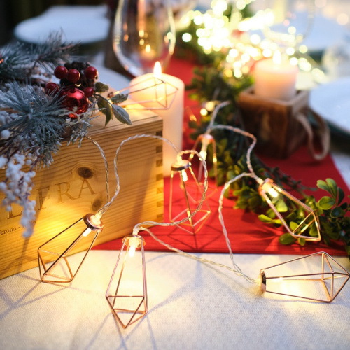 картинка Гирлянда светодиодная Кристаллы бронзовые 10 LED,  1,5 м,  прозрачный ПВХ,  теплый белый свет свечения,  2 х АА (батарейки не в комплекте) NEON-NIGHT от магазина Сантехстрой