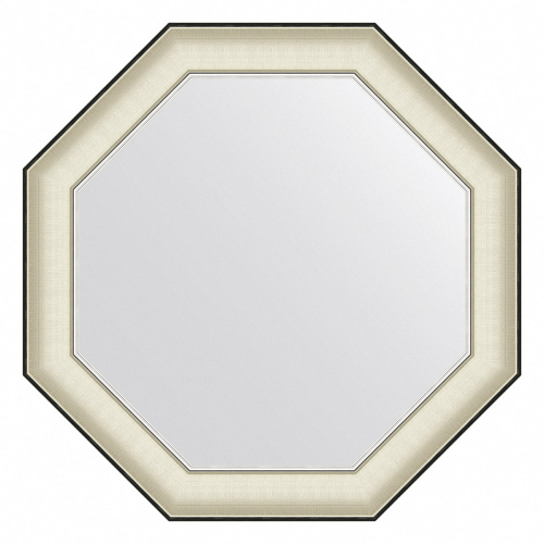 картинка Зеркало Evoform Octagon BY 7447 69x69 белая кожа с хромом от магазина Сантехстрой