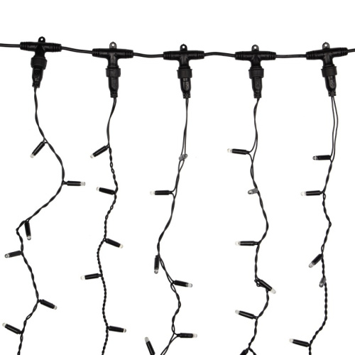 картинка Гирлянда Светодиодный Дождь 2х3м,  эффект мерцания,  черный провод,  230 В,  диоды БЕЛЫЕ от магазина Сантехстрой