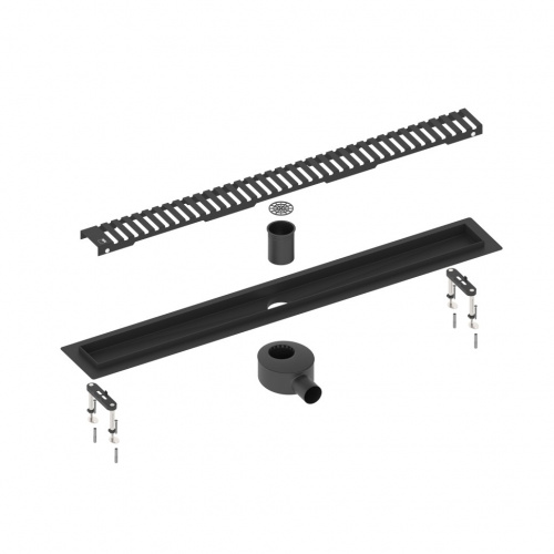 картинка Душевой лоток TIMO Drain System 600 с вставкой "lines", Чёрный (DS230106/03) от магазина Сантехстрой