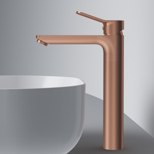 картинка F85A92044 X-Joy, смеситель д/умывальника высокий, роз. золото от магазина Сантехстрой