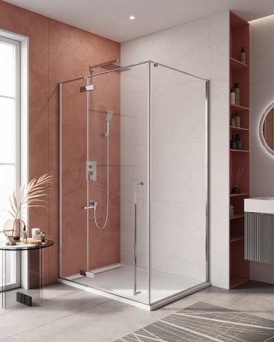 картинка Душевой уголок Cezares Liner 120x90 L LINER-AH-1-120/90-C-Cr-L профиль Хром стекло прозрачное от магазина Сантехстрой